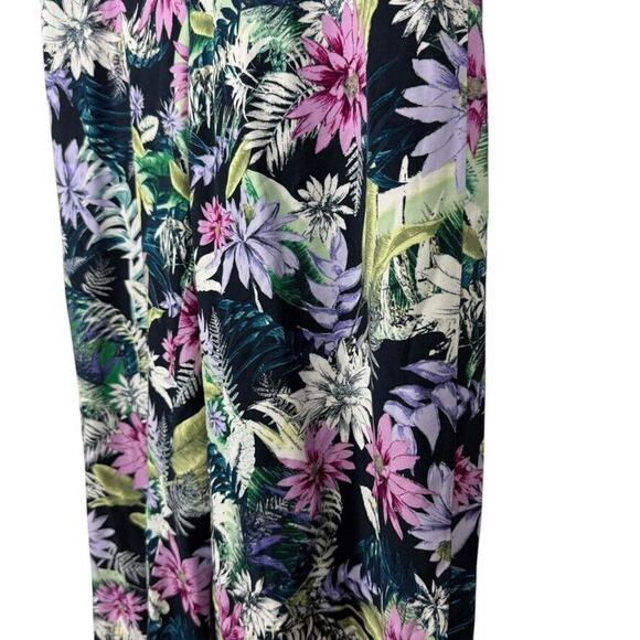J Jill Womens Floral Cropped Wide Leg Pull On Elastic Waist Rayon Pants sz M - Picture 9 of 16